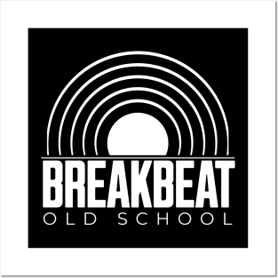 BREAKBEAT  - Old School Records (White) Posters and Art